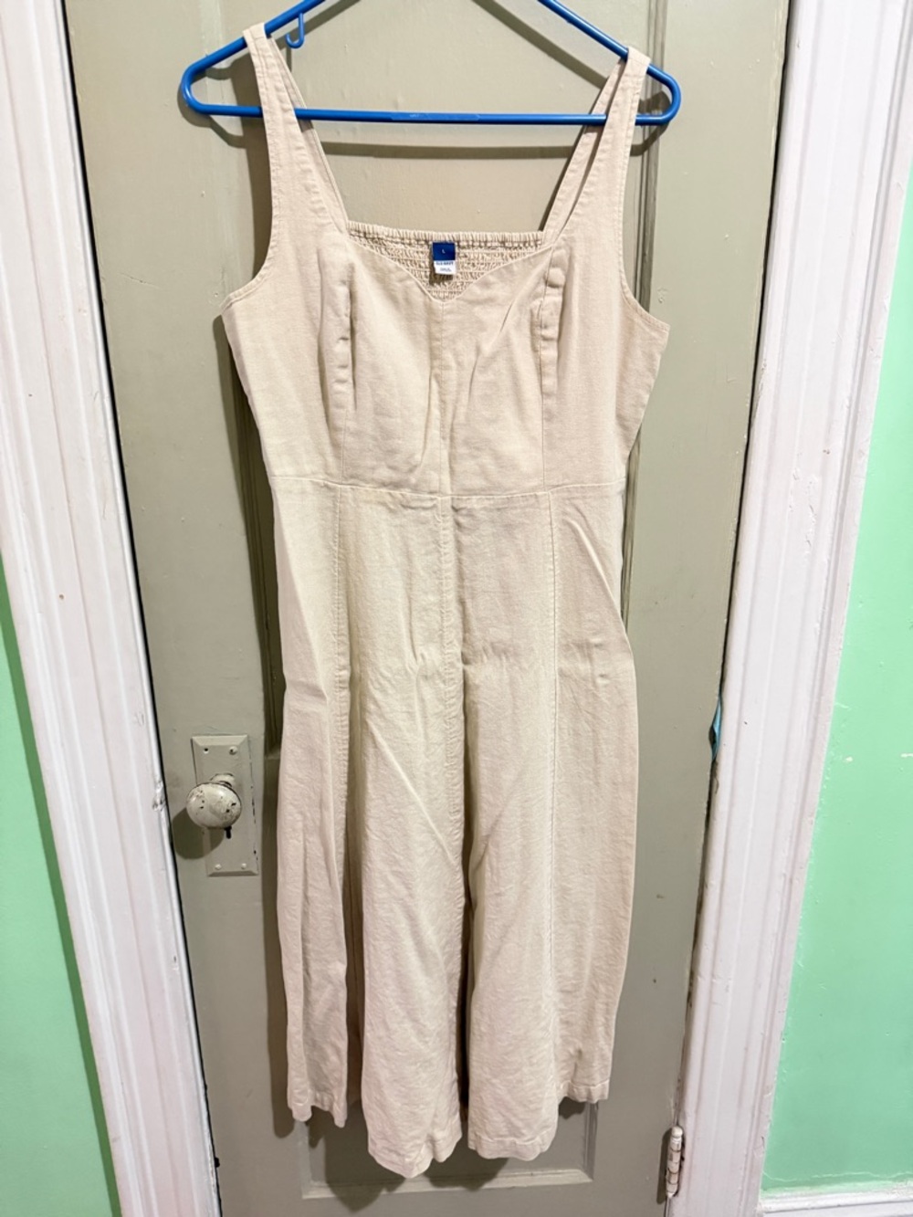 Old Navy Cream Square-Neck summer linen dress